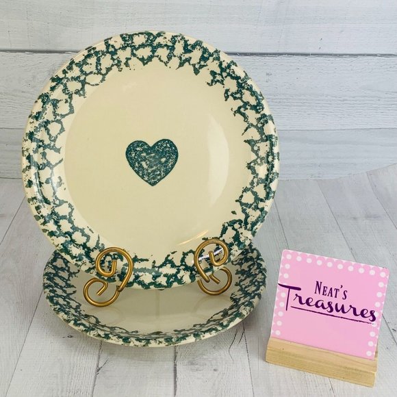 Tienshan Dining Tienshan Folk Craft Heart Stoneware Green Sponge
